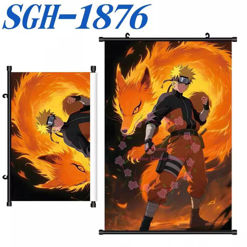 Poster N-Naruto Scroll Painting Peripheral Hanging Painting Bedside Living Room Background Wall Cloth Painting