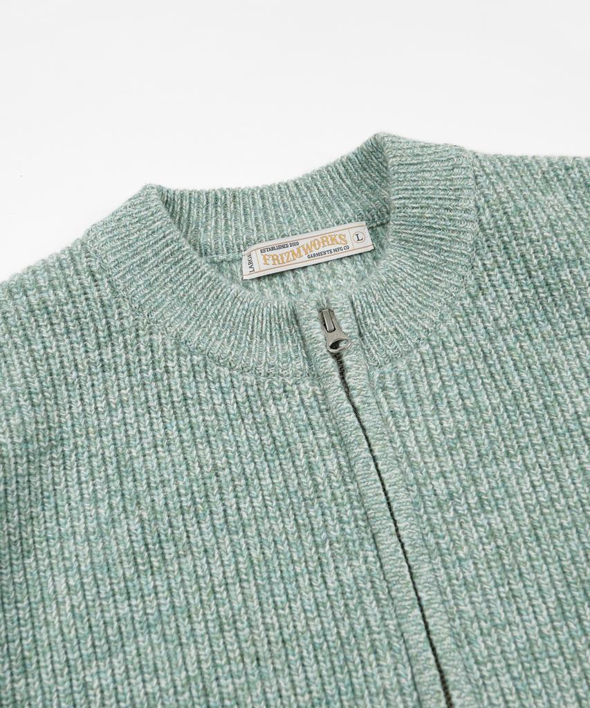 Frizmworks Tweed Wool Zip Up Cardigan _ Mint