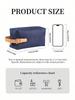 Dior 1 Piece Dark Blue Canvas Makeup Bag Embossed DIOR Logo Leather Strap Zipper Portable Travel Cosmetic Storage Pouch for Men Women