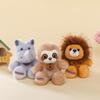 15cm Pet Series Plush Toys Monkey Rhinoceros Panda Chimpanzee Pendant Keychain Stuffed Doll Backpack Pendant Birthday Gifts