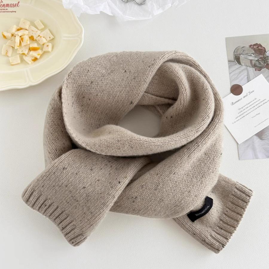 Reine Wolle Vielseitige Farbe Einfarbiger Schal Koreanischer Stil Paar Herbst und Winter Warmer Schal Unisex