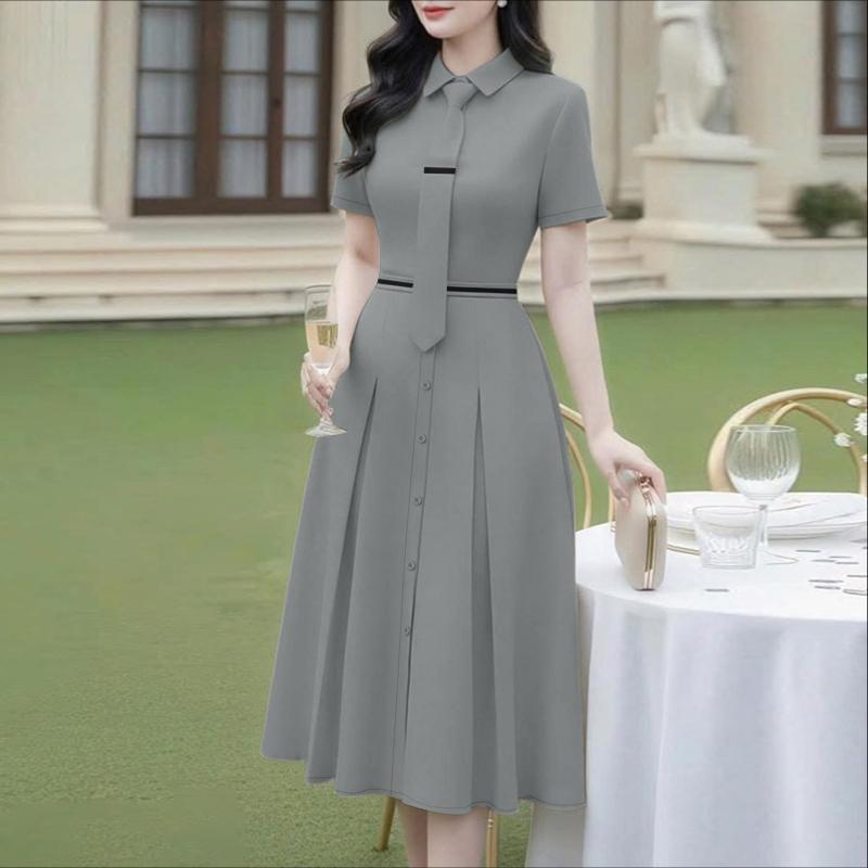 ZANZEA Women Turn Down Collar Casual Short Sleeve Dress