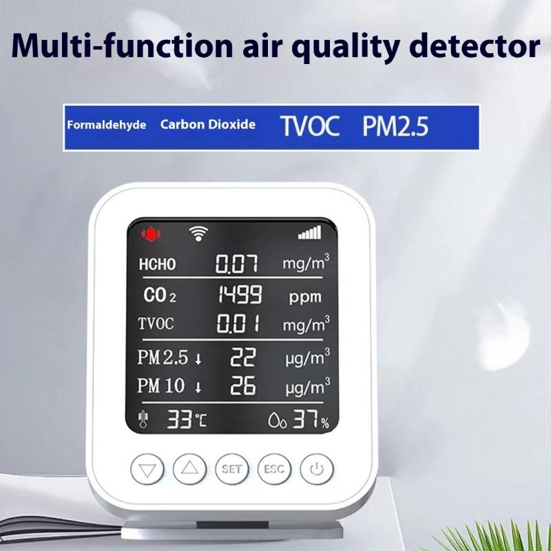 Upgrades Air Quality Tester Monitoring Temperature Moisture Small Easy Carry Designs for PM2.5 PM10 TVOC