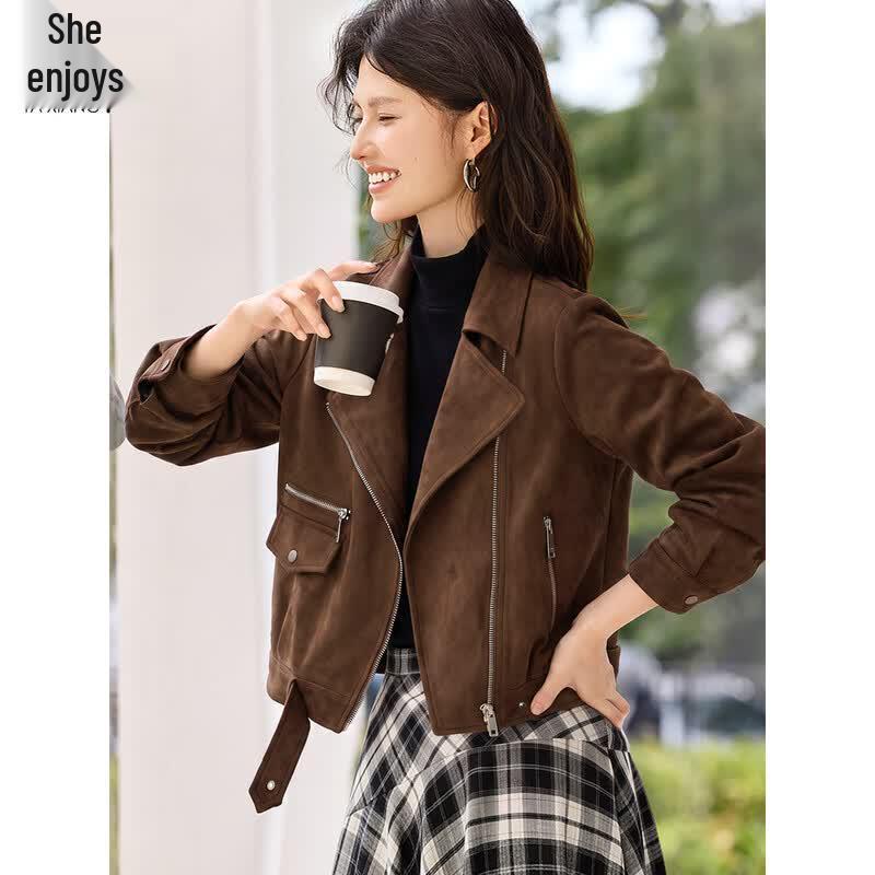Women's Suede Casual Short Jacket