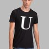 Fashion T-shirt White English Letter Font A B C D E F G Short Sleeve Tops O-neck Black Casual T-shirt Clothing Commuter Tops