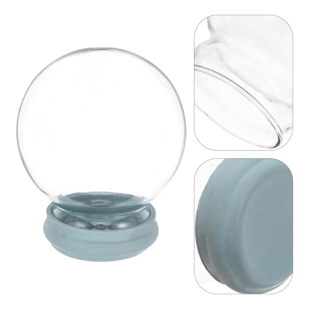 Abaodam Snow Globe Kit Handmade Glass Dome 55mm Transparent Includes Empty Round and Rubber Stopper Perfect for DIY Science Wedding and Displays - -