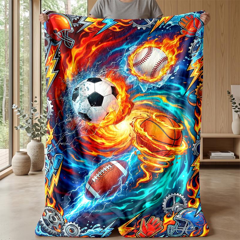 Sports Trophy Celebration 1 Theme Blanket Lightweight Warm Flannel Blanket Decorative Throw Blanket for Home Decoration