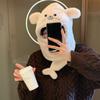Cute Seal Plush Hooded Scarf 3 in 1 Ear Protection Hat Simple Earflap Hat  Streetwear