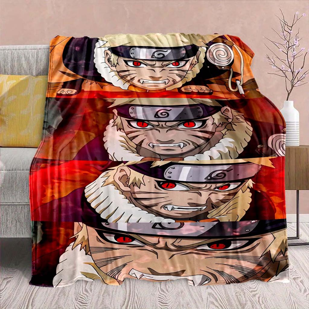 Naruto Anime Flannel Blanket - Soft Warm Perfect for Sofa, Bedding Camping Travel Office Home Decor -QJY