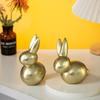 Resin Golden Rabbit Ornament Art Miniatures Figurine Home Decoration Rabbit Statue  Easter