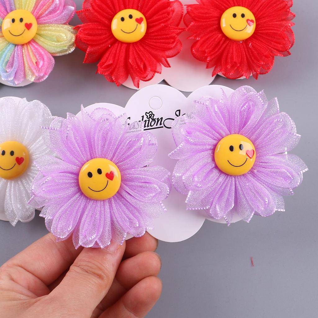 Smiley-Blumen-Haarspangen für Mädchen - Niedliche Accessoires für Kinder