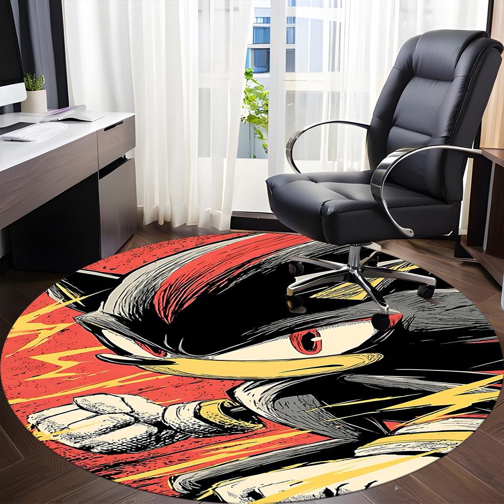 1PC Speed Sonic Office Round Area Rug, Indoor Mat Suitable For Office, Under Office Chairs Bedroom Living Room Home Decor DT1212088
