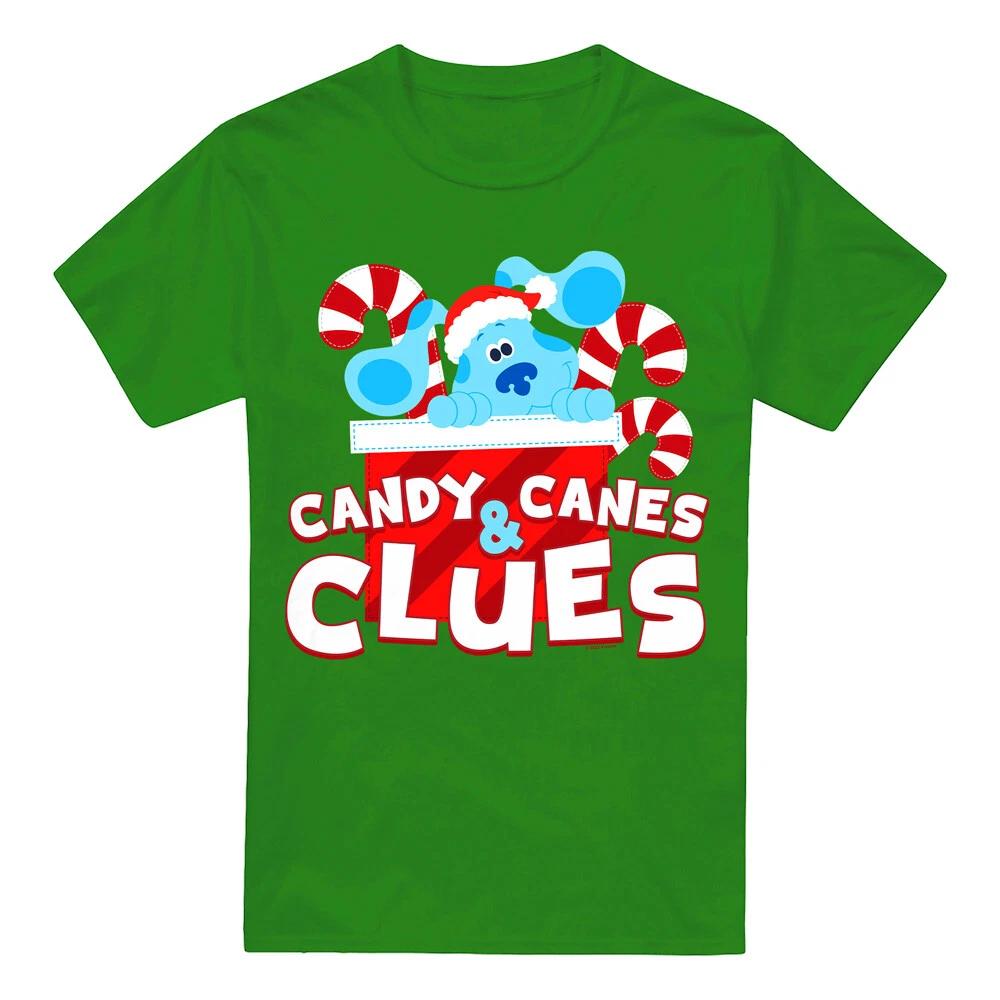 Blue S Clues & You Christmas Candy Canes And Clues T-Shirt S-2XL, Kelly Green M