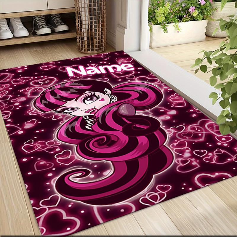 Custom Name Monster High Fashion Carpet Rug Customizable Soft Washable Anti-Slip Home Living Room Sofa Mats Personalized Rug. 0909404