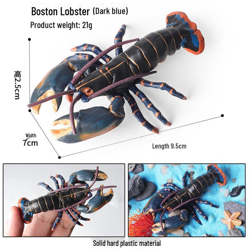 Marine Animal Simulation Model Figures: Shark, Dolphin, Hammerhead, Crab, Squid, Starfish for Kids' Education