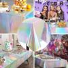 A Glittery Holographic Disposable Tablecloth Suitable for Birthday, Wedding and Special Event Decorations - Featherless, PE Material