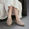 Johnature Tassel Fashion Flat Slippers Cow Suede Lightweight Comfortable And Versatile Women's Slip-on Shoes