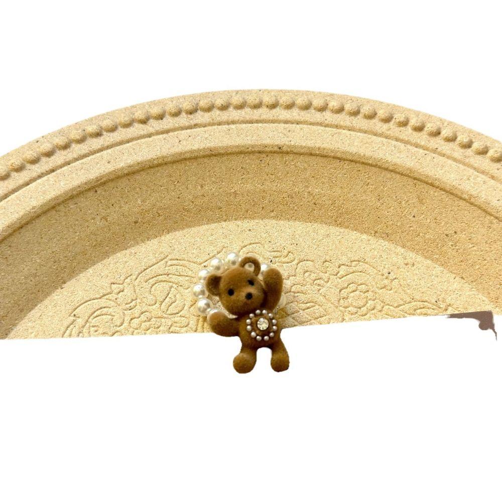 Funny Bear Pendant Necklace Cute Flocked Bear Necklace Versatile Sweet Choker  Casual Wear