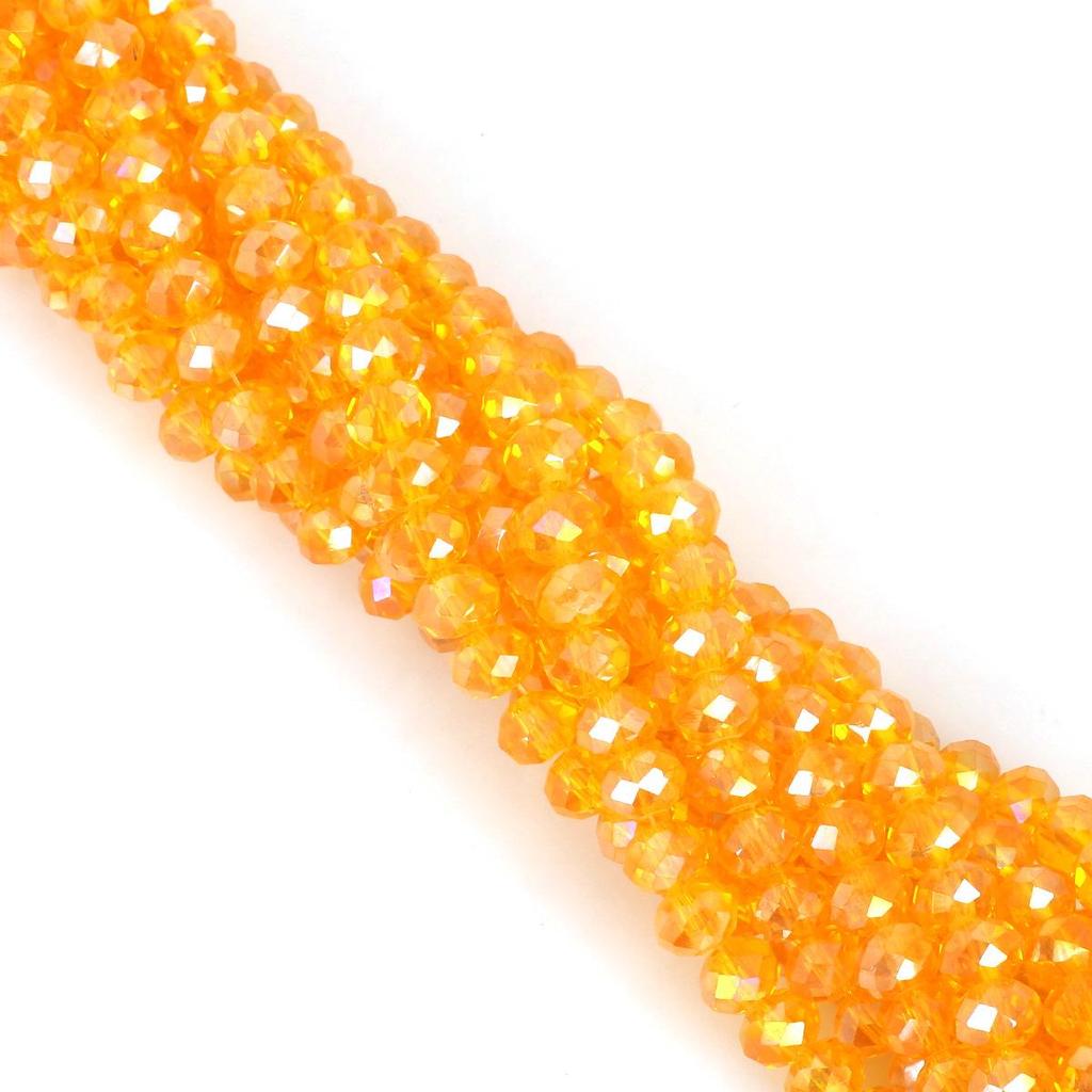 6mm Flat Glass Crystal Beads - DIY Plated Color Abacus Loose Beads for Accessories