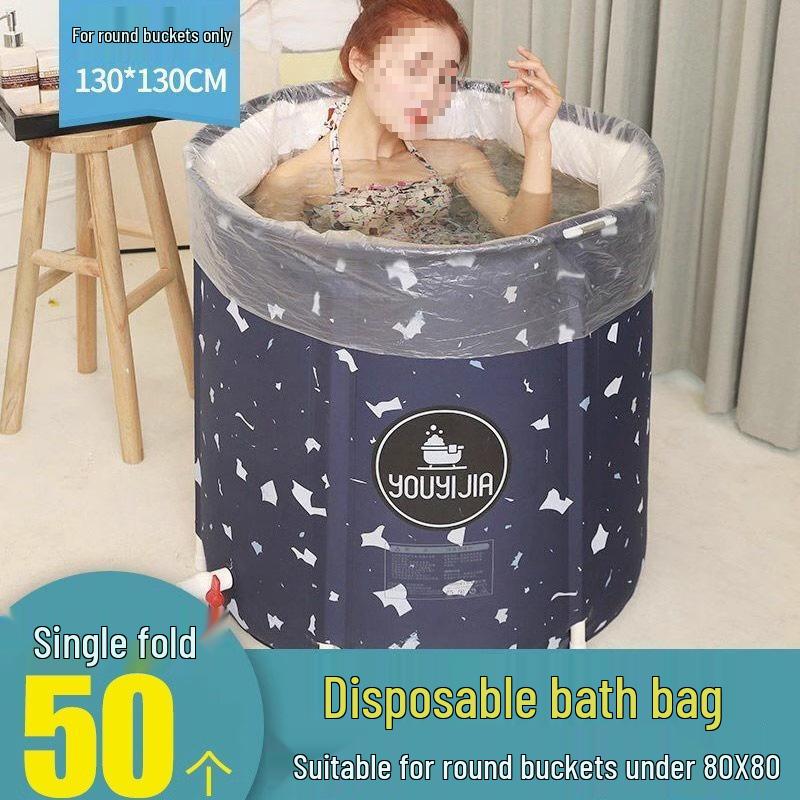 

Потовщений одноразовий мішок для купання: Дитяча кругла пластикова плівка для накриття ванни 25 pcs, fits 80*80 cm round barrel
