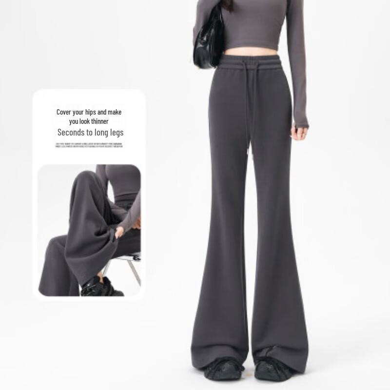 Women's Warm Fleece Flare Casual Pants with Butt-Lifting Line