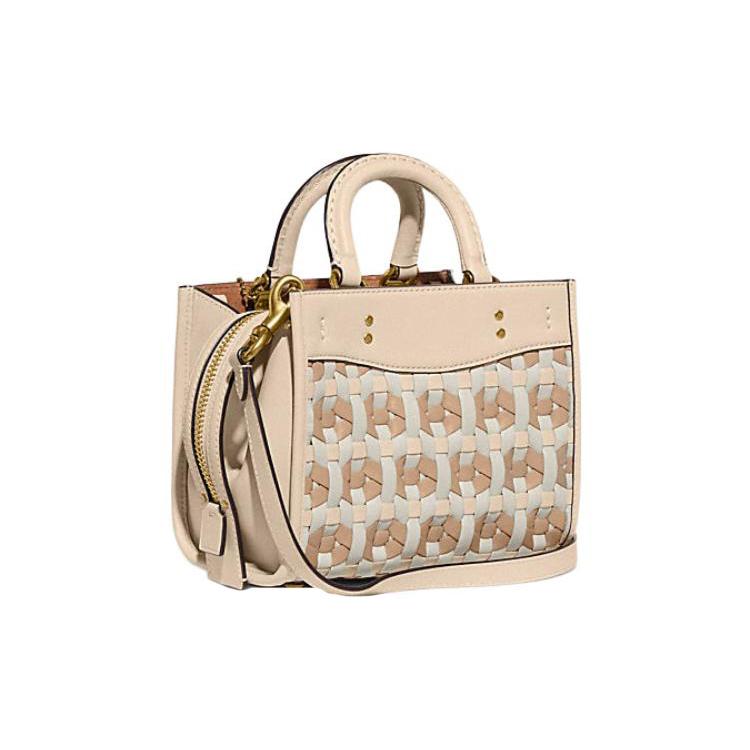 New COACH Rogue Leather Handbag Shoulder Bag Crossbody Bag Small Size Women's Ecru CB838-B4RHR