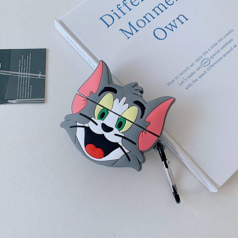 Earphone Case For Airpods 4 2 3 1 Pro 3 2 3D Cute Cartoon Tom and Jerry Wireless Bluetooth Headset Protective Soft Silicon Cover