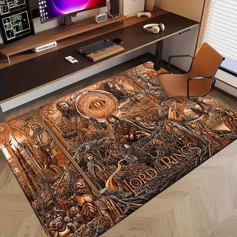 1pc Office Carpet Chair Mats Lord of the Rings: The Two Towers Perfect for Decorating Office Chairs, Living Rooms, Or Bedrooms,Polyester Carpet