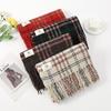 Winter New Contrasting Plaid Scarf Women Korean Ins Warm Versatile Atmosphere Long Tassel Shawl