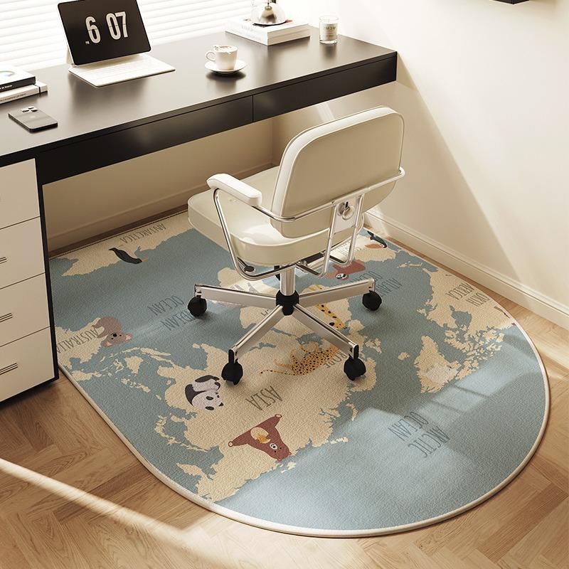 VIKAMA Chair Floor Mat Arched Bedroom Vanity Rug Modern Home Decor Study Playroom Swivel Chair Mute Rug Office Desk Floor Mat