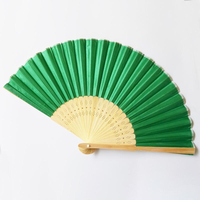 White Handheld Fans Cloth Fans Bamboo Folding Fans for Wedding Decoration, Church Wedding Gifts, Party Favors, DIY Decoration