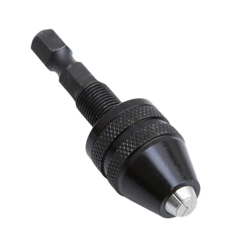 

Keyless Drill Chuck 0.3-3.6mm Conversion Tool 1/4 Hex Shank Quick Change Adapter Chuck for Electric Drill Black