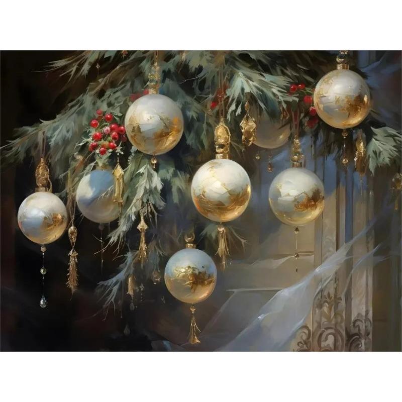 Retro Weihnachts-Wandkunst Leinwandbild Winter Weihnachtsmann Elch Schneemann Baum Geschenke Heimdekoration