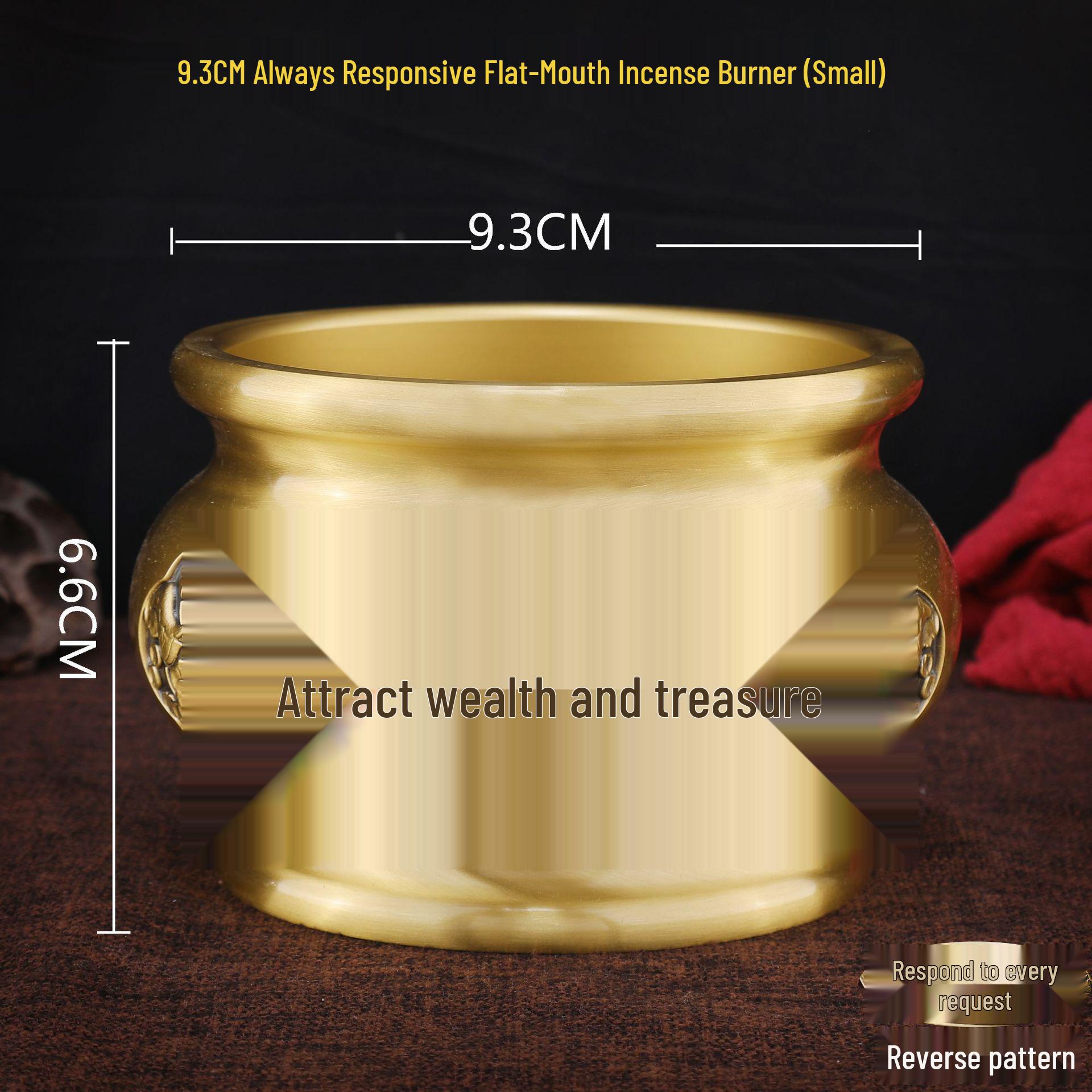 Kangxi Qianlong Brass Incense Burner: Attract Wealth, Fulfill Wishes, Worship Wealth God - Indoor Flat-Bottom Stick Burner