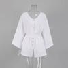 New Loose-Fitting V-neck Top Shorts Fashion Suit Loose V-neck Top and Shorts Suit
