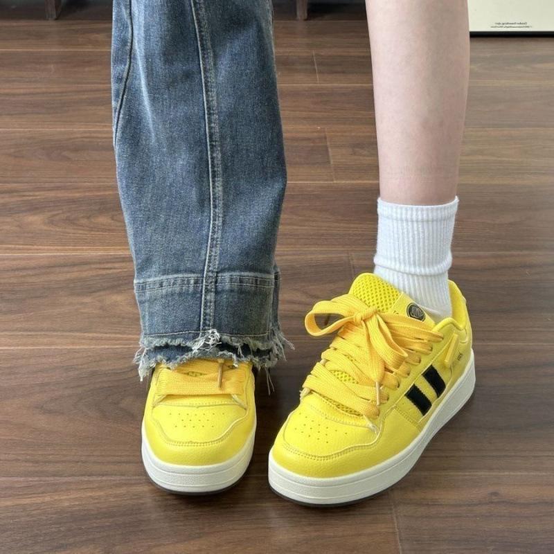 New Chinese Yellow Chubby Bread Shoes Women's New 2025 Summer Popular Versatile Casual Sports Skateboard Shoes Guochao