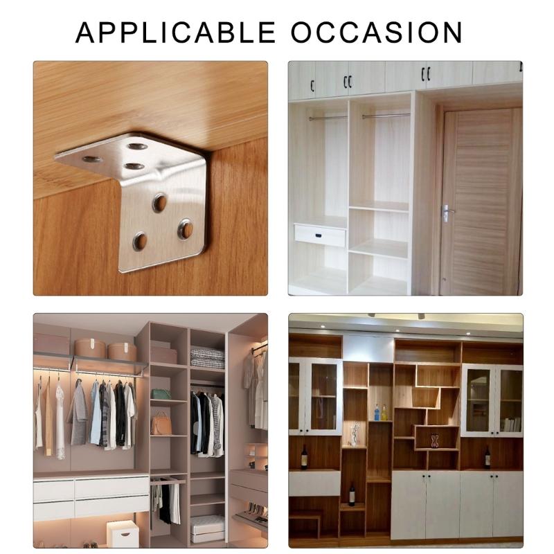 20pcs Metal L Shaped Mount 90 Degree Right Angled Corner Brace for Wood Furniture, Cabinet, Shelves, Chair, Drawer