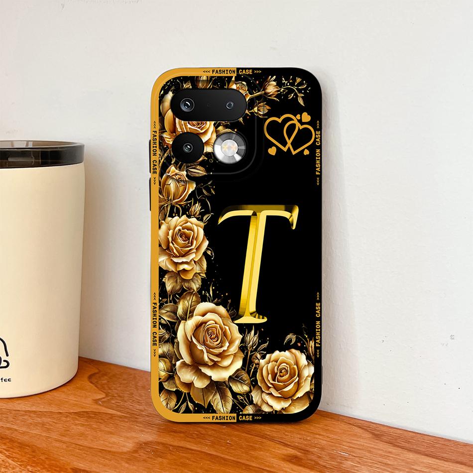 Phone Case For Realme 16 Pro Plus 5G Pretty Rose Letter Lightweight Funda For Realme 16Pro+ Anti Drop Soft Liquid Silicone Shell