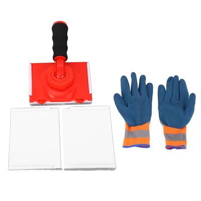 Farbpinsel Kantenroller Trimmer Drehbarer Griff Arretierbar Eckmalwerkzeug mit Ersatzpads und Handschuhen