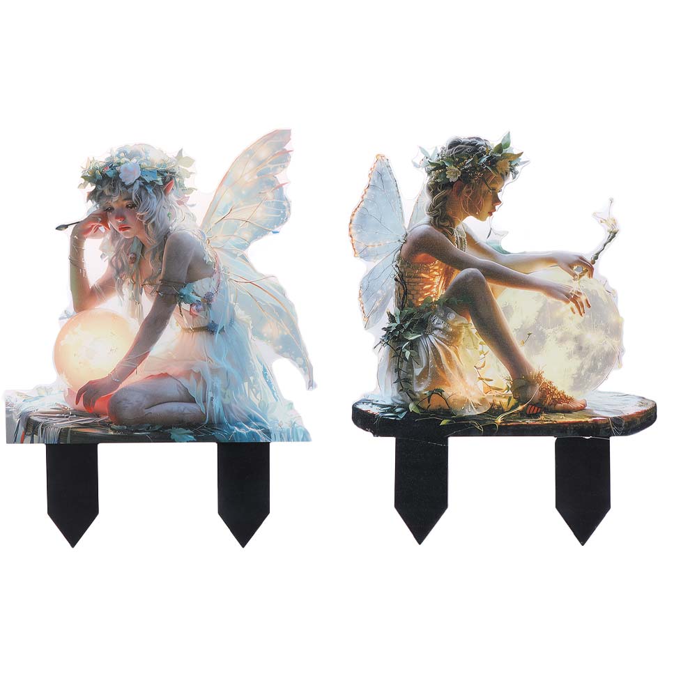 Acrylic Fairy Mini Figurine Cute Creative Garden Floor Plugs Waterproof Catching Light Ball Design