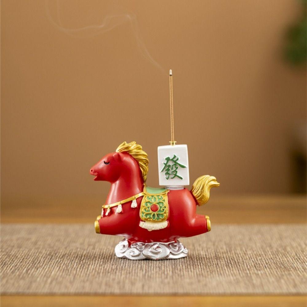Funny Zodiac Pony Incense Burner Resin Pony Shape Incense Stick Holder 2026 Horse Year New Year Ornamental Indoor Incense Burner