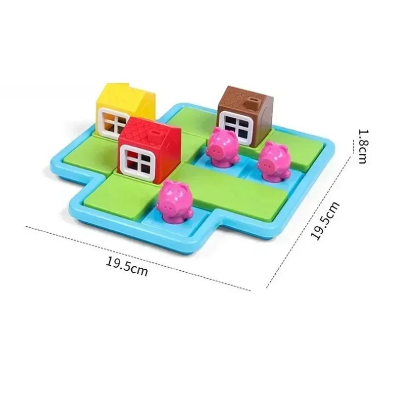 Drei kleine Schweinchen Smart Versteckspiel Brettspiele mit Lösung Fähigkeitsaufbauendes Puzzle Logikspiel Kindertrainingsspielzeug Geschenk