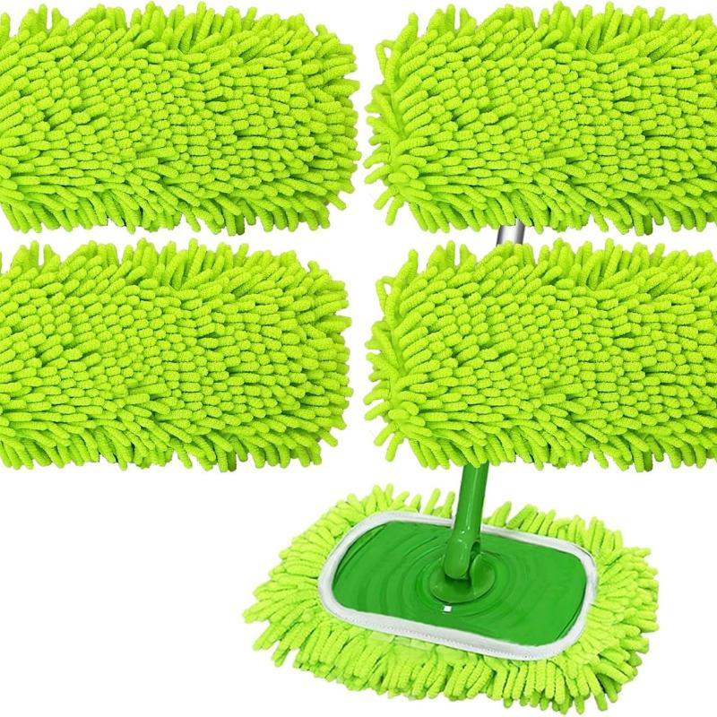 

Многоразовые салфетки из микрофибры для швабры, совместимые со Swiffer Sweeper, 4 шт. Покрытие-пылесборник для Swiffer, для сухой и влажной уборки поверхностей/паркетного пола Pack of 4