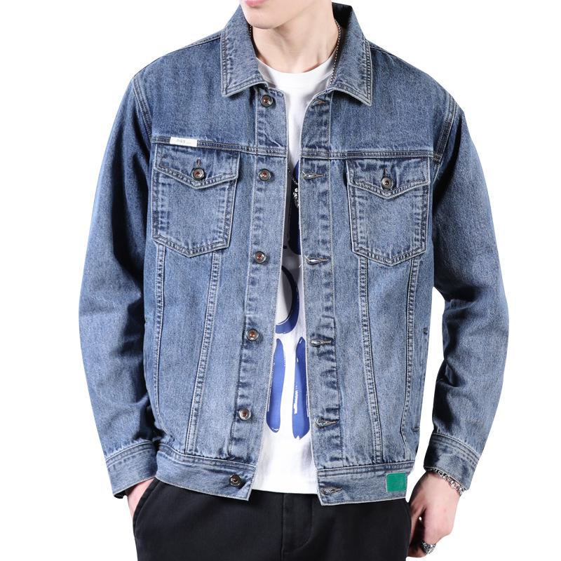 Men's Retro Washed Denim Jacket – Trendy Spring/Autumn Fit