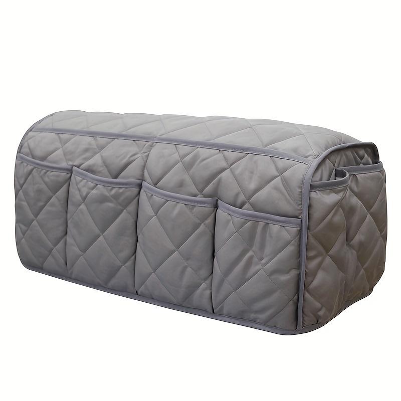 Sofa Armrest Storage Bag for TV Remote & Organizer - Cotton Fabric Side Pocket with Strap, Multipurpose Chair Organizer Pouch
