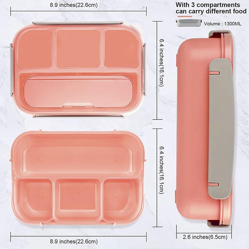 Set da 16 pezzi di portapranzo bento in plastica per studenti con scomparti adatti al microonde e stuzzicadenti per frutta