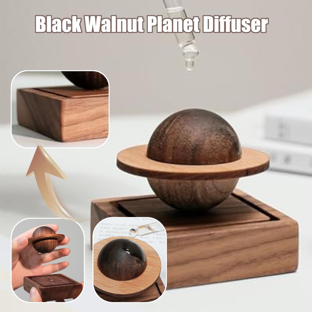 Black Walnut Planet Diffuser Wood Car Desktop Home Aromatherapy  Oil Wooden Diffuser Ornaments
