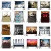 Urban Nightscape Backdrop-City Street Scene for Weddings,Birthdays,Party Banner,Picturesque Scene,Wall Tapestry