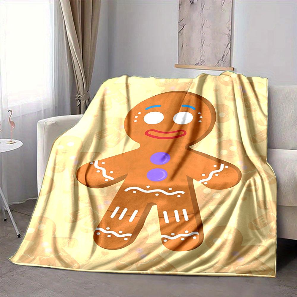 1pc Gingerbread Man Blanket Warm, Cozy, And Soft, Suitable for Sofas, Beds, Cars, And Office Use.Perfect for Camping And Travel, Making It a Great Gif