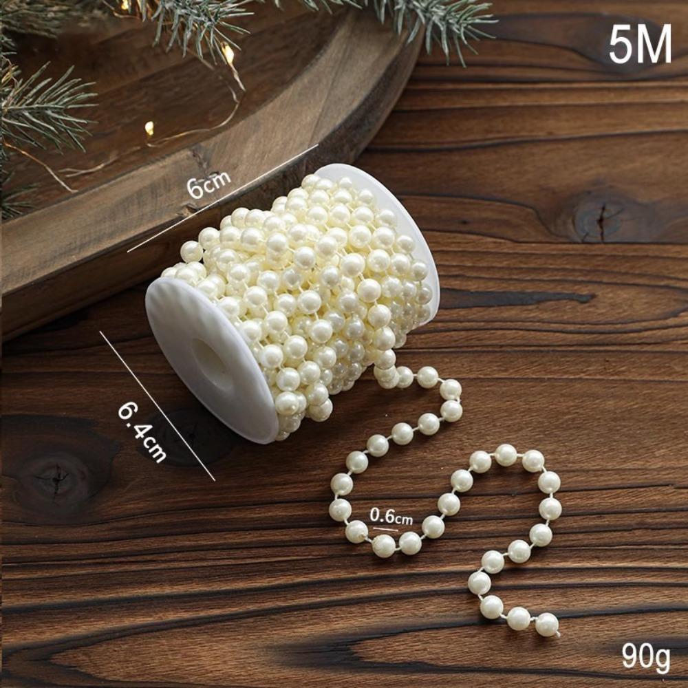 5/10M Christmas Pearl Bead Chain Xmas Tree Ornaments DIY Christmas Decor Hanging Pendant Christmas Scene Decor Props